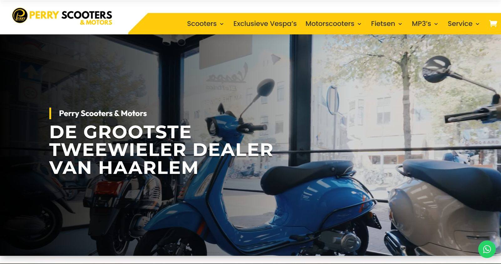 Website die we maakten voor Perry Scooters & Motors